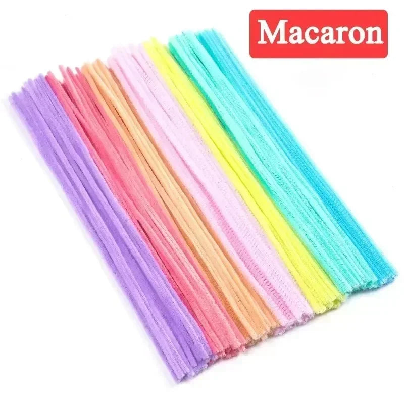 Wholesale Colorful Chenille Stems Pipe Cleaners Plush Tinsel Stem Wired Sticks Twist Stick Hair Strip DIY Craft Educational T