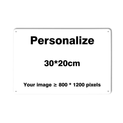 Custom Metal Tin Sign Vintage Wall Art Poster Personalise Room Decoration, Personalized Gift Free Design - 20x30cm Horizontal