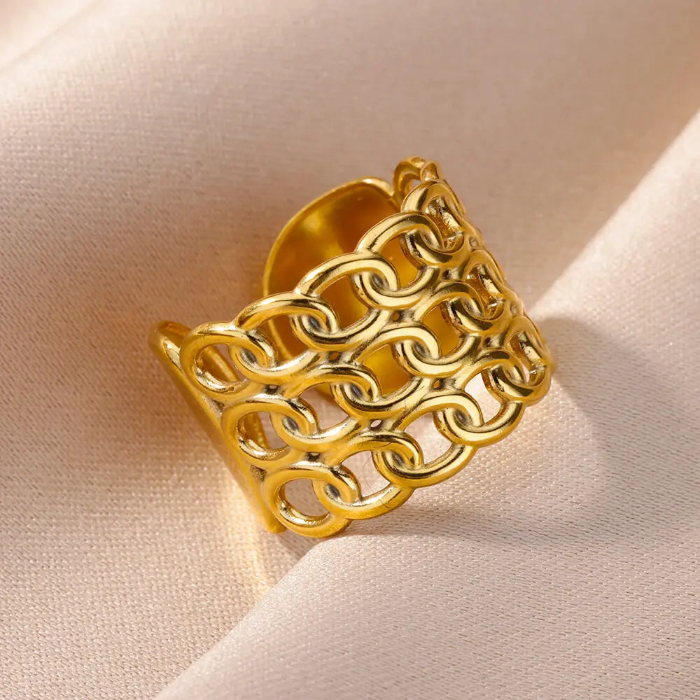 316L Stainless Steel Rings for Women Gold Color Never Fade Luxury Classic rings wedding couple rings Jewelry