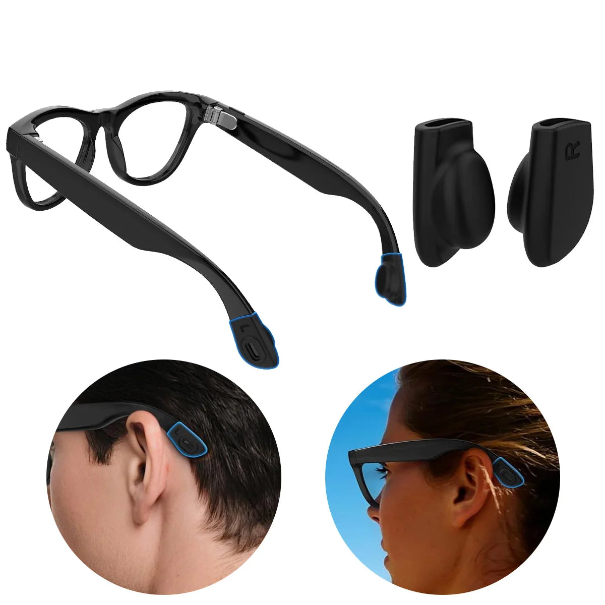 Eyeglass Ear Grip for Ray-Ban Meta Wayfarer/Skyler/Headliner Gen 2 Smart Glasses Accessories Anti-Slip Silicone Ear Grippers