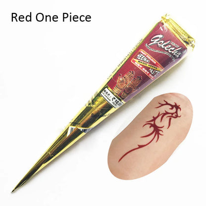 GOLECHA Black Brown Red White Henna Cones Indian Henna Tattoo Paste For Temporary Tattoo Body Art Sticker Mehndi Body Paint -