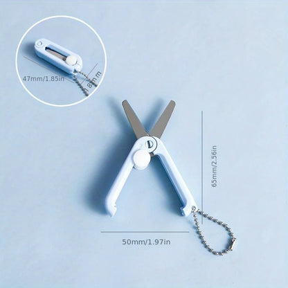 1pc Mini Portable Folding Scissors Creative In Pastel Colors Stainless Steel Paper Cutting Art Projects Office School Supplie