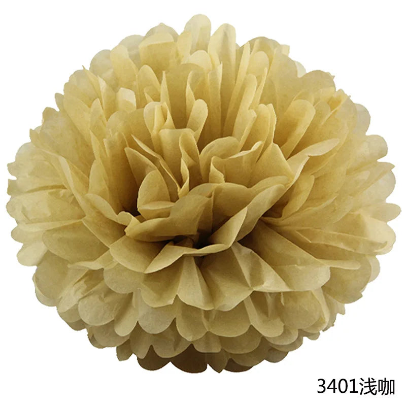 5pcs Wedding Decorative Paper Pompoms Pom Poms Flower Ball Party Home Decor Tissue Baby Shower Birthday Christmas DIY Decorat