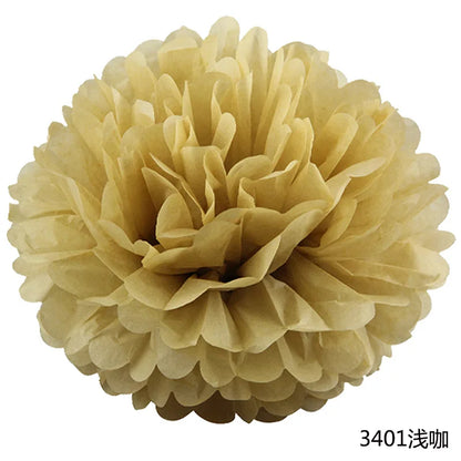 5pcs Wedding Decorative Paper Pompoms Pom Poms Flower Ball Party Home Decor Tissue Baby Shower Birthday Christmas DIY Decorat