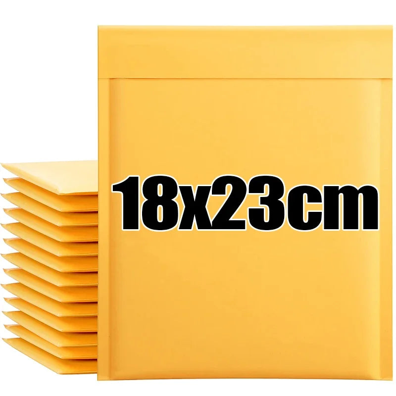 50/10x Kraft Paper Bubble Mailers Envelopes Bags Bubble Mailing Bags Home Yellow Self Seal Waterproof Cushion Envelopes Pouch