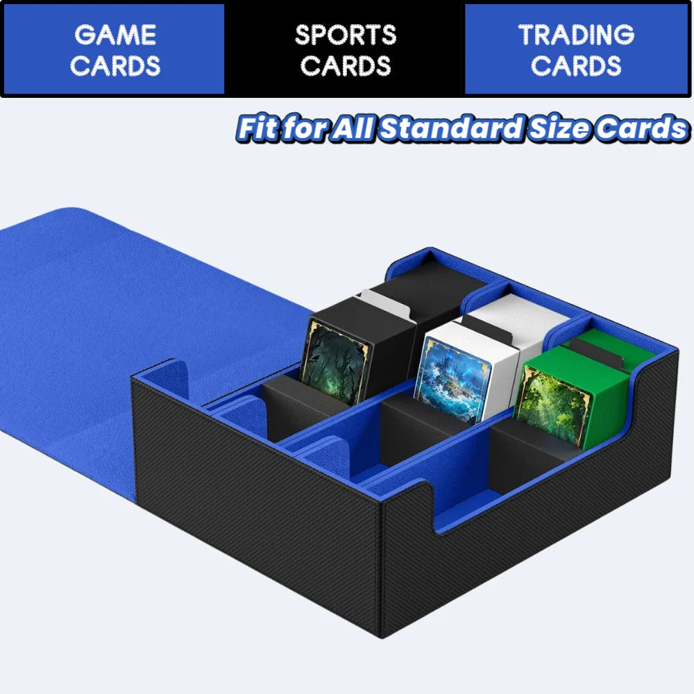 Trading Card Storage Box, Holds 1800+ Sleeved Cards, Magnetic Closure PU Leather Card Case for MTG, PTCG, YGO, Sports Cards