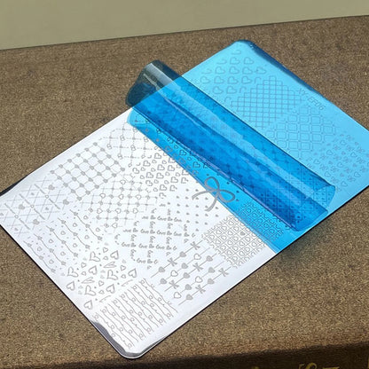 1Pcs Nail Stamping Plates Multi-styles Nail Art Plate Stainless Steel Stripe/Bowknot/Flower/French Nail Design Stencil Tools