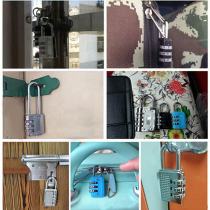 3 Digit Resettable Combination Padlock Luggage Case Padlock Box Black Lock Coded Lock School Gym Locker Sheds 2022