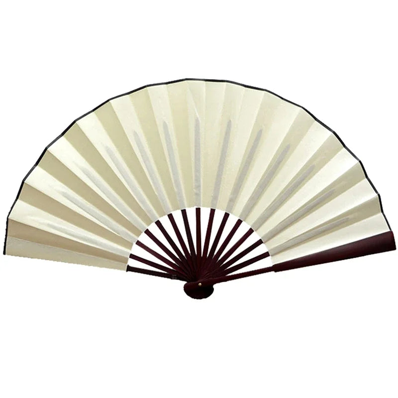 10/13 Inch Folding Fan Hand Silk Cloth DIY Chinese Folding Fan Wooden Bamboo Antiquity Fold Fans DIY Calligraphy Painting Dec