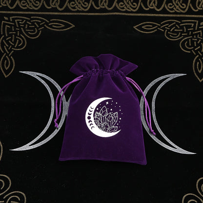 1Pcs Tarot Storage Velvet Bag Drawstring Suede Pocket Board Game Card Embroidery Package Witchcraft Supplies for Altar Tarot 