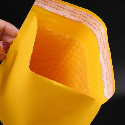 50/10x Kraft Paper Bubble Mailers Envelopes Bags Bubble Mailing Bags Home Yellow Self Seal Waterproof Cushion Envelopes Pouch