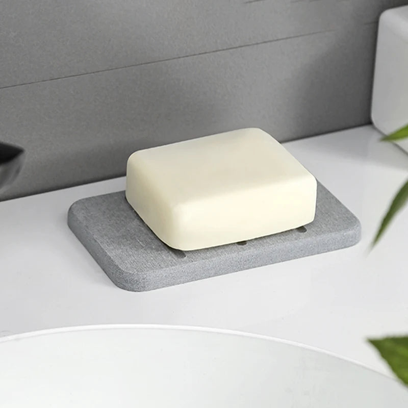Diatom Mud Soap Dish Quick-Dry Pad Bathroom Countertop Soap Toiletries Absorbent Mat Rectangular Soap Holder Bathroom Supplie