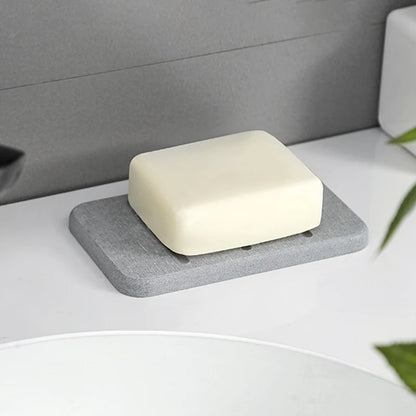 Diatom Mud Soap Dish Quick-Dry Pad Bathroom Countertop Soap Toiletries Absorbent Mat Rectangular Soap Holder Bathroom Supplie