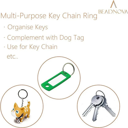 20/200pcs Stainless Steel Key Ring Key Chain 25mm Round Flat Round Split Keychain Polished Metal Blank Circle For DIY Finding