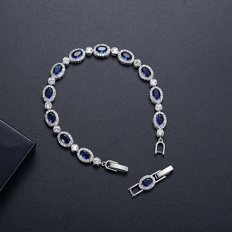 SLBRIDAL Sparkling Charm Fashion Cubic Zircon Bracelets Girls CZ Daily Bracelet Gift Wedding Bridal Bridesmaids Women Jewelry