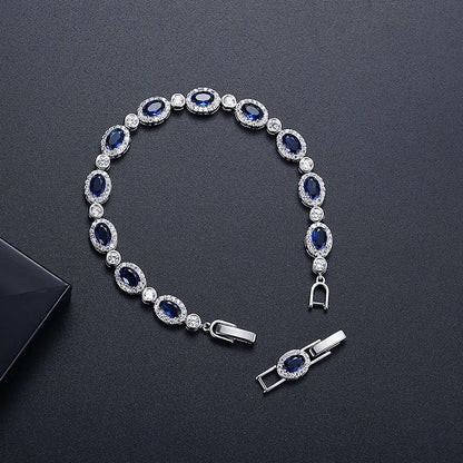 SLBRIDAL Sparkling Charm Fashion Cubic Zircon Bracelets Girls CZ Daily Bracelet Gift Wedding Bridal Bridesmaids Women Jewelry