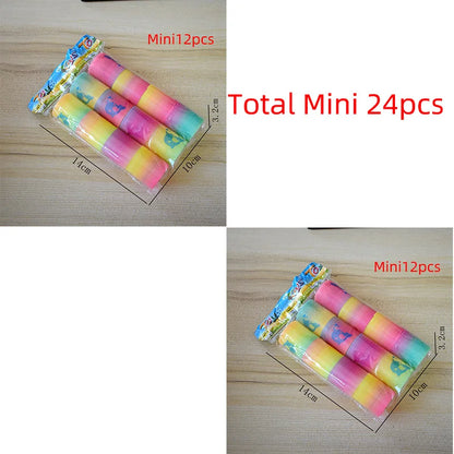 24PCS Rainbow Magic Springs Circle Toys Kids Birthday Party Favors Guests Giveaway Small Gifts Pinata Fillers Flexible Funny 