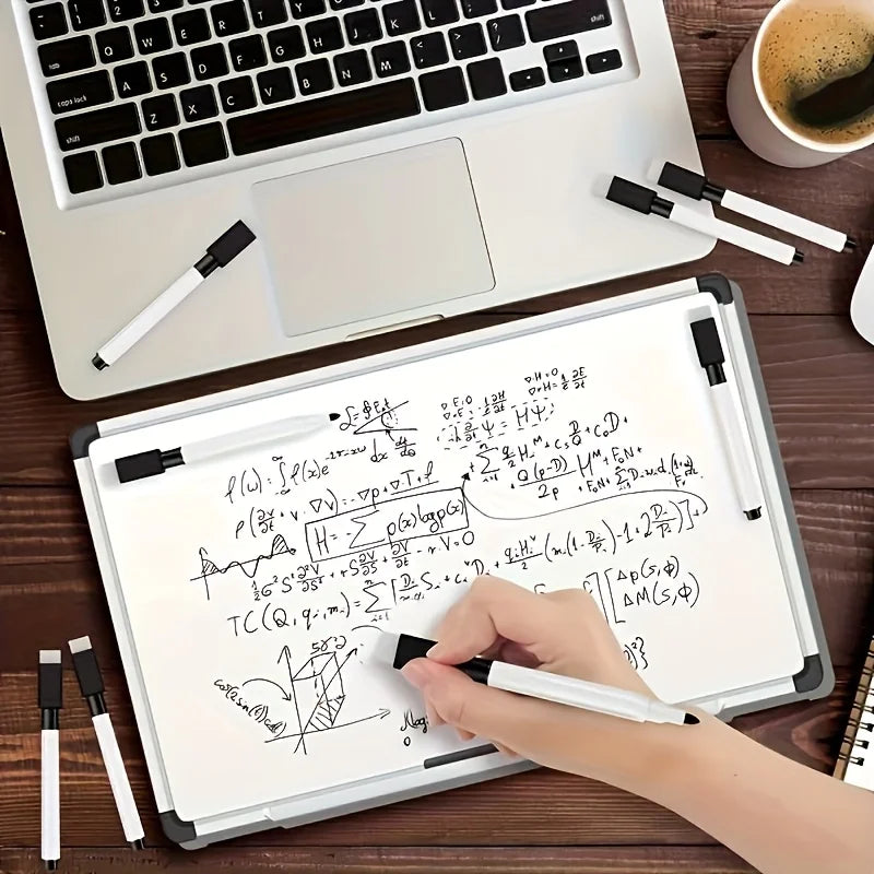 10pcs Erasable Whiteboard Markers with Built-in Eraser - Non-Toxic, Medium Tip for Office & School Supplies