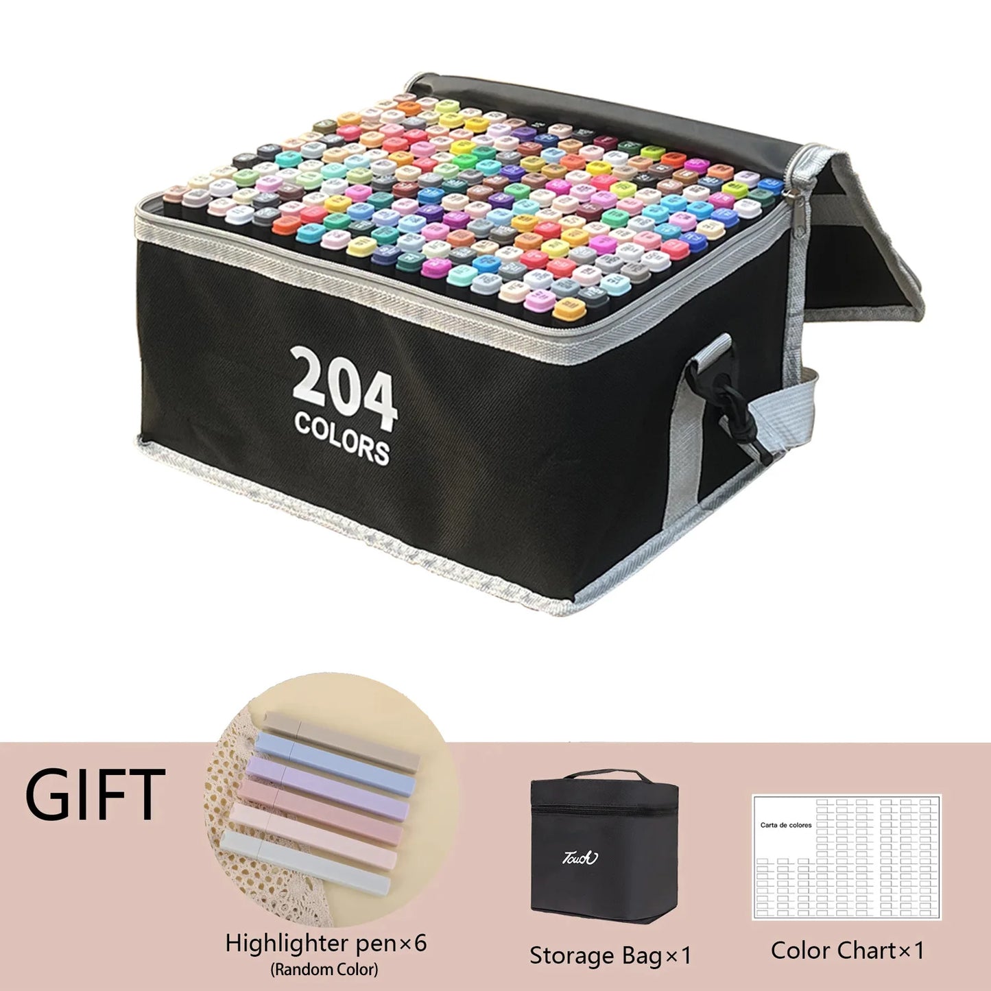 24-262 Colors Alcohol Drawing Markers Dual Tip Permanent Art Sketch Markers for Illustration School Supplied - 204PCS
