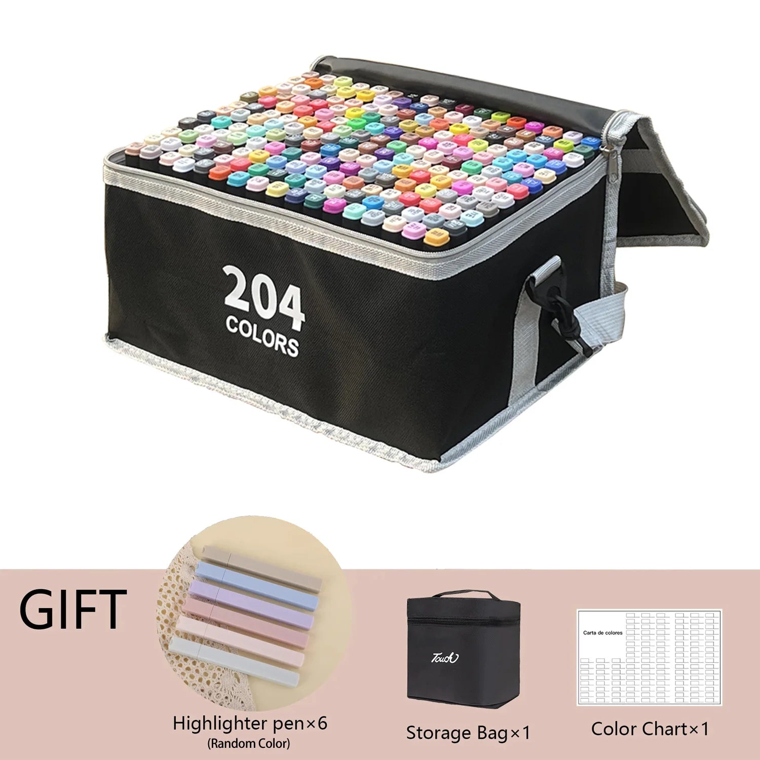 24-262 Colors Alcohol Drawing Markers Dual Tip Permanent Art Sketch Markers for Illustration School Supplied - 204PCS