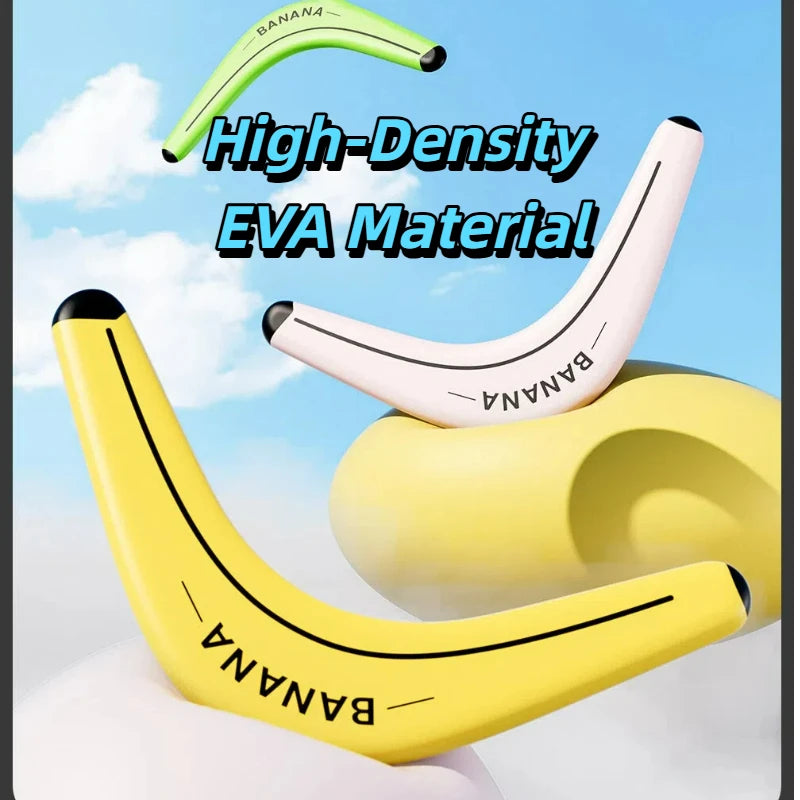 Soft and Elastic Sports Throwback Banana V Shaped Boomerang Flying Disc Throw Interactive Toys for Kids Adults