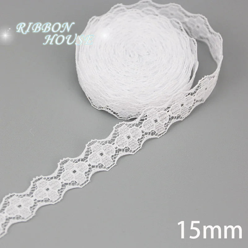 (5 yards/roll) white Lace fabric Webbing Decoration Lovely gift packing polyester Material