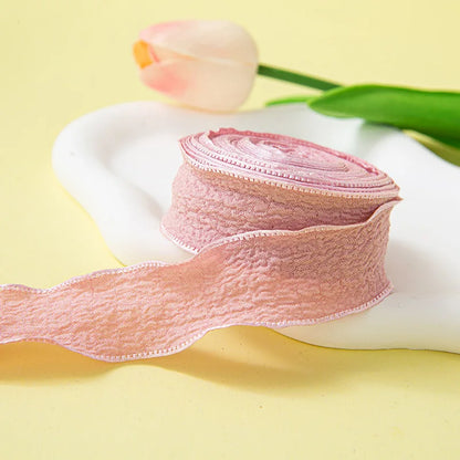 10Yards/Roll Fishtail Yarn Pleated Chiffon Ribbon Wavy Edged Ribbon For DIY Craft Bouquet Gift Wrapping Wedding Party Decorat