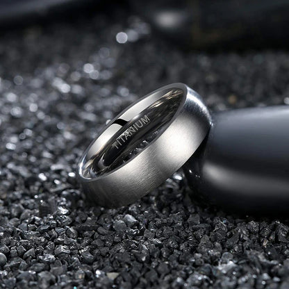 Tigrade 4/6/8mm Brushed Simple Silver/Black Color Titanium Ring Men Minimalist Wedding Band Engagement Rings Women Male Jewel