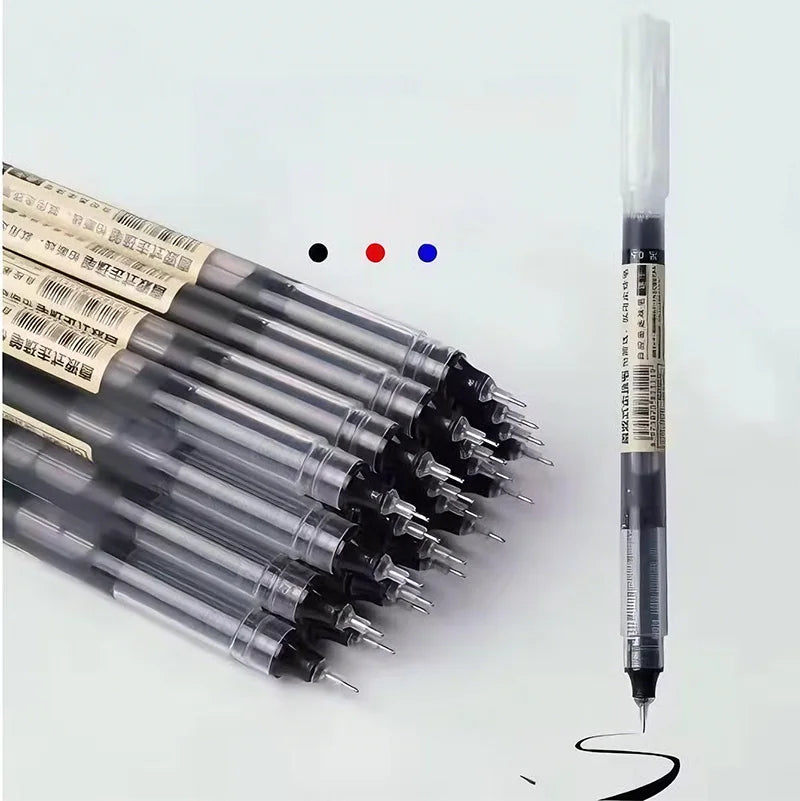 0.5mm Quick Drying Fine Point Liquid Ink Pens Smooth Writing Comfortable Grip Non-Smudge for Office School Supplies