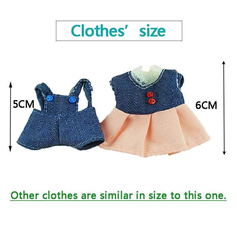 Dress Dollhouse Accessories 1:12 Forest Animal Family Clothes Fashion Daily Wear Casual Outfits Vest Shirt Skirt Pants for Do
