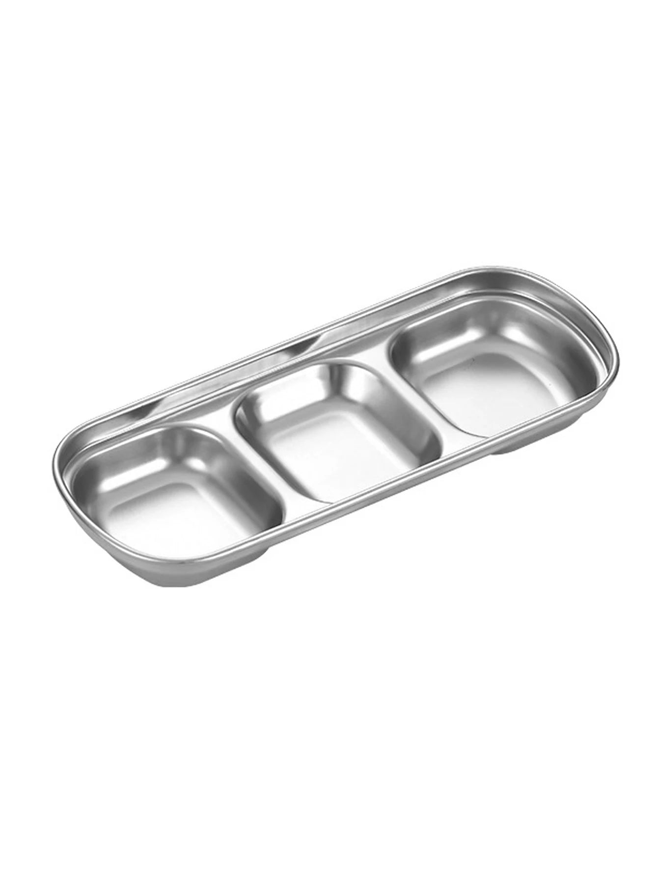 1/4 Pcs Stainless Steel Divided Seasoning Sauce Dip Bowl, 1/2/3/4 Compartment Korean Ketchup Sauce Bowl, Vinegar Soy Spice Co
