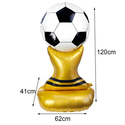 Soccer Theme Disposable Tableware Set Paper Plates Cups Napkins Tablecloth For Birthday Parties - PEACOCK BLUE