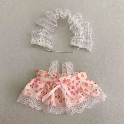 20cm Cotton Doll Clothes With Headwear Bow Headband Accessories Plush Dolls Dresses Skirt Decoration for EXO Idol Doll Access