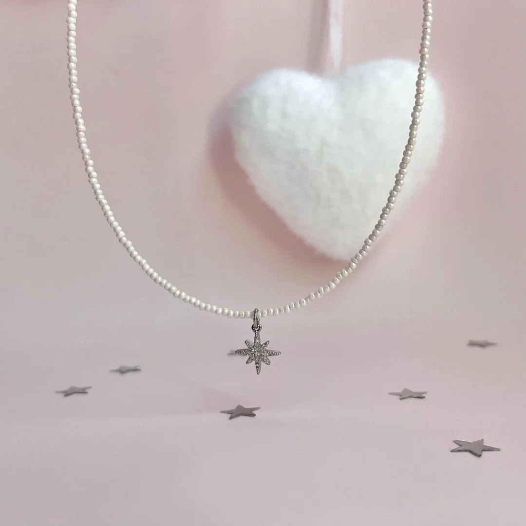 Minimalist Pearl Necklace for Women New Style Luxury Sensation Tassel Cold Tone Feng Shui Xiaomi Bead French Collar Chain - Q