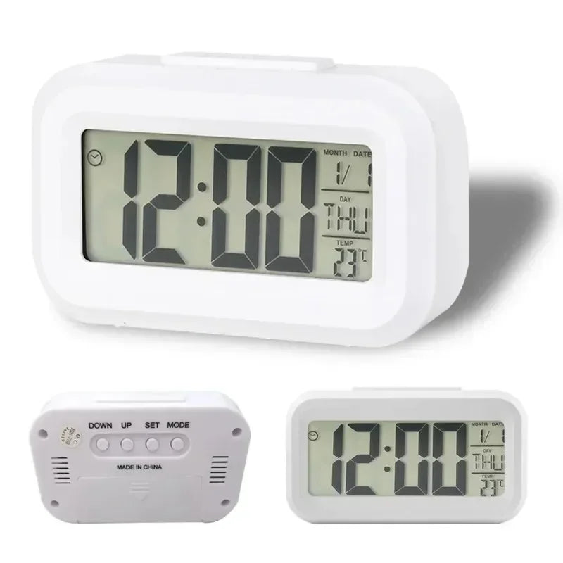 Led Digital Alarm Clock Backlight Data Times Calendar Desktop Multi-function Electronic Bedroom Decoration Desk Decorations W