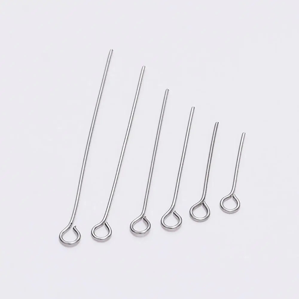 100pcs Stainless steel Eye Head Pins Metal Eye Pins For Jewelry Making Findings Diy Earrings Pendant Jewelry Pins Supplies