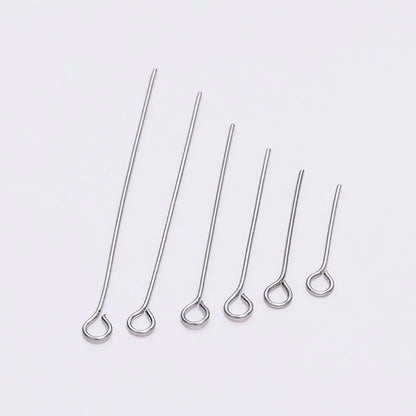 100pcs Stainless steel Eye Head Pins Metal Eye Pins For Jewelry Making Findings Diy Earrings Pendant Jewelry Pins Supplies