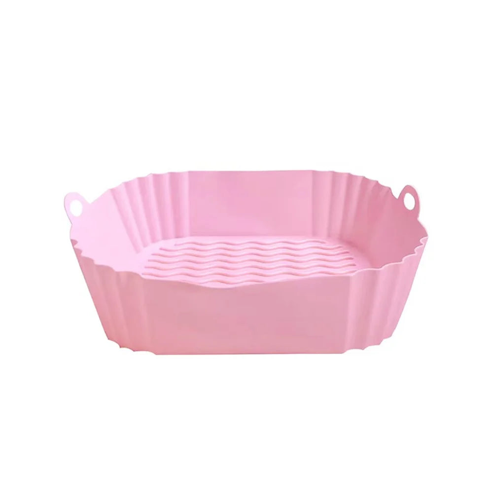 Silicone Air Fryer Liners, Replacement of Parchment Paper Liner - Reusable & Heat Resistant Air Fryer Silicone Baking Tray - 