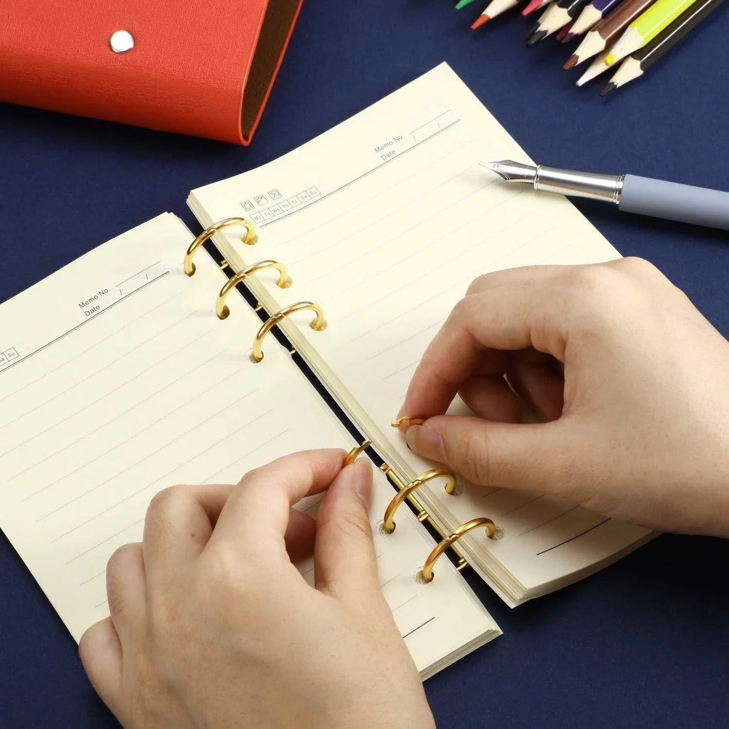 2-6Pcs Binding Book Rings 3 Ring Metal Loose Leaf Binders Book Rings Snap on Index Card Binder for Photo and Paper Organizati