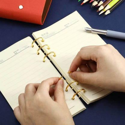 2-6Pcs Binding Book Rings 3 Ring Metal Loose Leaf Binders Book Rings Snap on Index Card Binder for Photo and Paper Organizati
