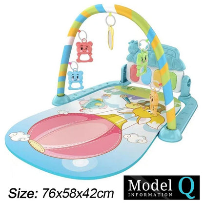 Baby Fitness Stand Music Play Gym Activity Toys Newborn Piano Crawling Blanket Pedal Game Pad Early Education 0-36 Months Gif