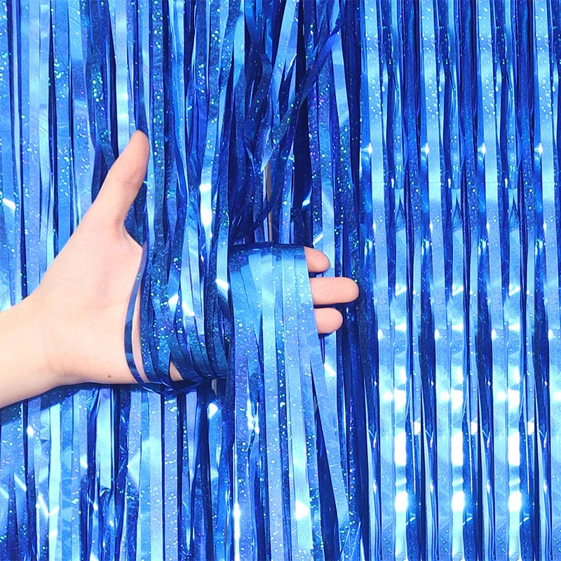 2/3M Party Background Wedding Decoration Foil Fringe Curtain Sequin Bachelorette Photo Backdrop Wall Curtain Birthday BabySho