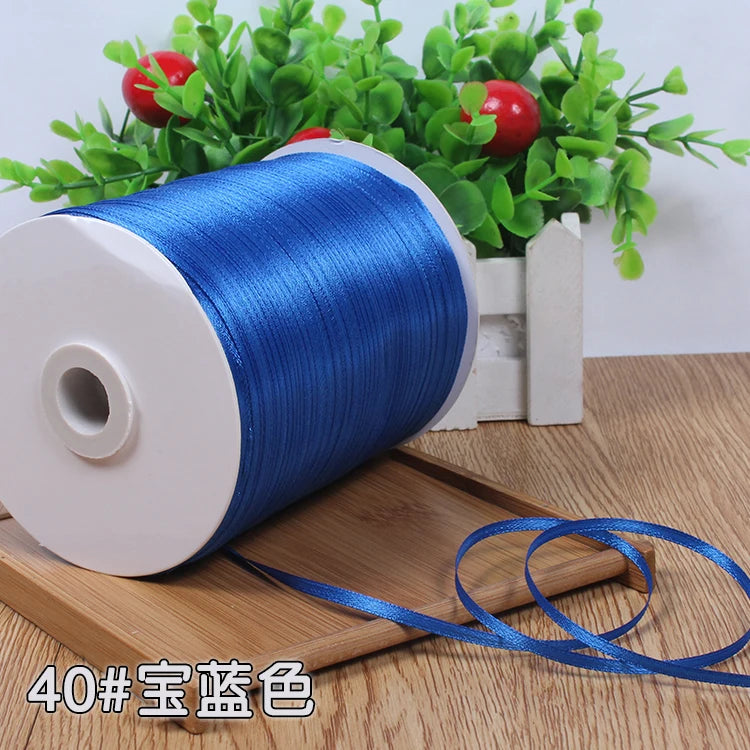 New (10meters/lot) 3mm Satin Ribbons For Craft Sewing Fabric Christmas Wedding Supplies Party Decoration Gift Wrap DIY Handma