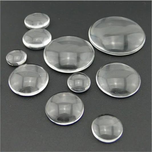 1Packs 6 8 10 12 16 20 25 60mm Round Clear Glass Cabochon Flat Back Transparent Magnifying Glass Cabochon For DIY Jewelry Mak