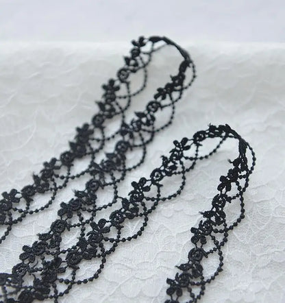 Lace Trim, Handmade Black White Lace Trim, 1 Yard Wide for Sewing, Vintage Style Trim for Scrapbooking, DIY Crafts and Embell