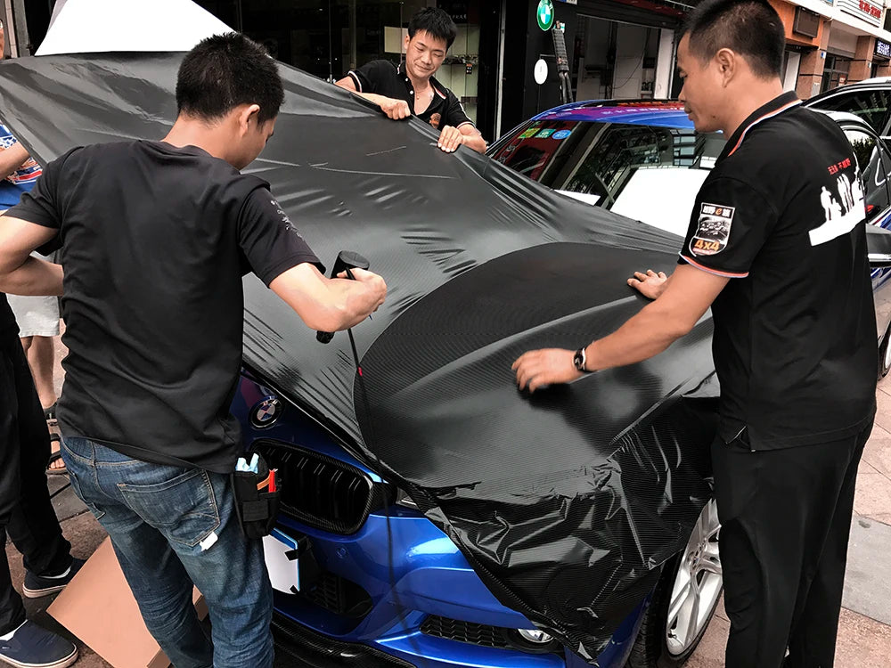 152cm*200cm 4D Carbon Fiber Vinyl Film Car Styling Wrapping Sheet Roll Film Automobiles DIY Car Hood Roof Stickers Accessorie