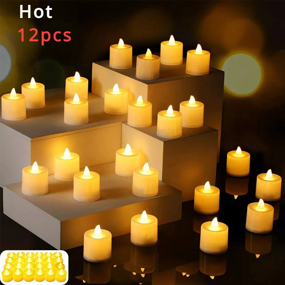 LED Candle Battery Powered Flameless Tea Candle Fake Candle Lamp Wedding Birthday Party Home Decoration Lamp Candlestick Cand