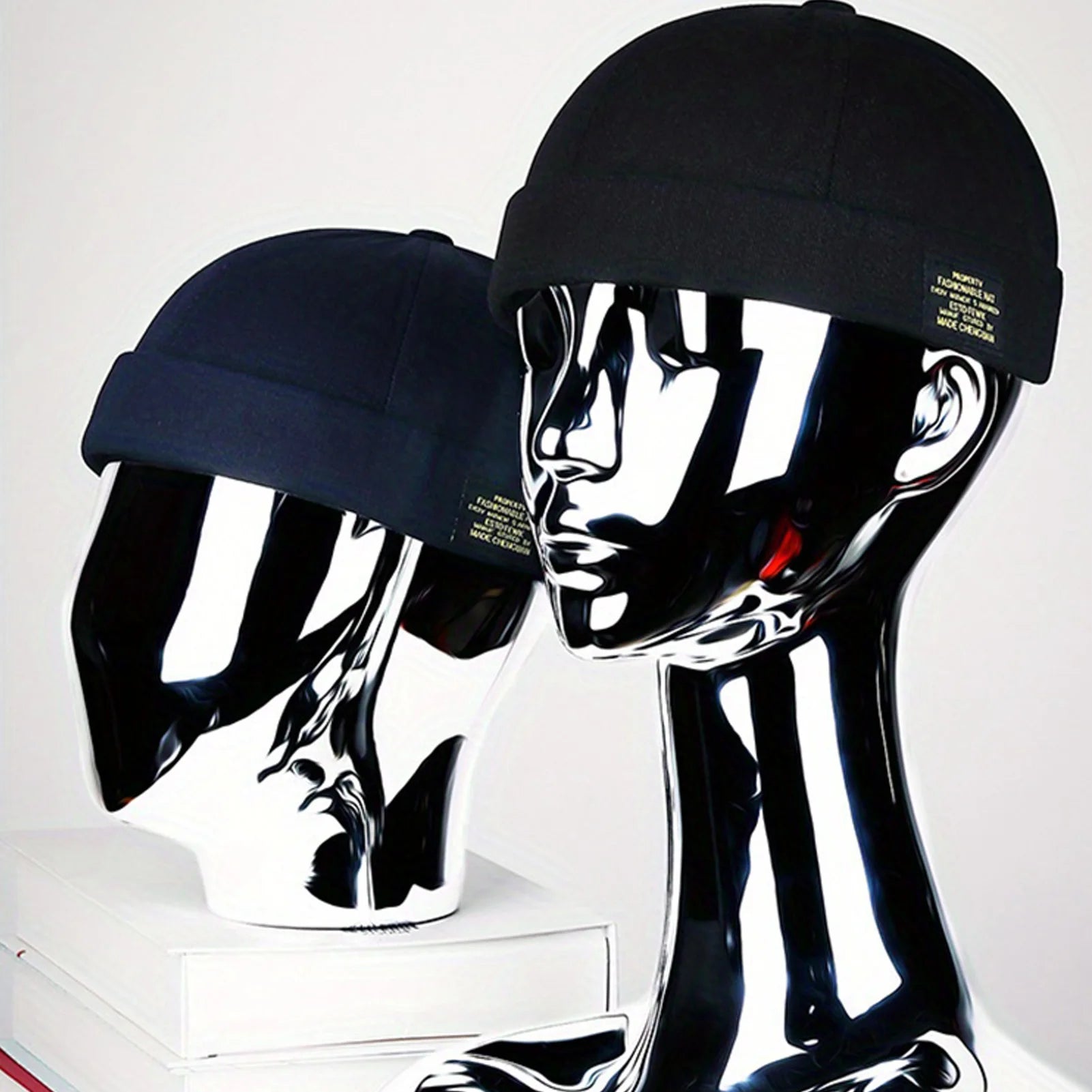 Brimless Hat for Men Women Cotton Classic Solid Color Beanie Beaded Hip Hop Hat for Outside Cycling Riding Activities