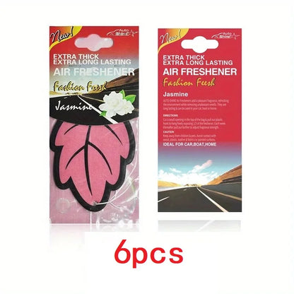 3-60pcs Car Air Freshener Natural Scented Tea Paper Auto Hanging Vanilla Perfume Fragrance Leaf Shape Car Accessories Interio