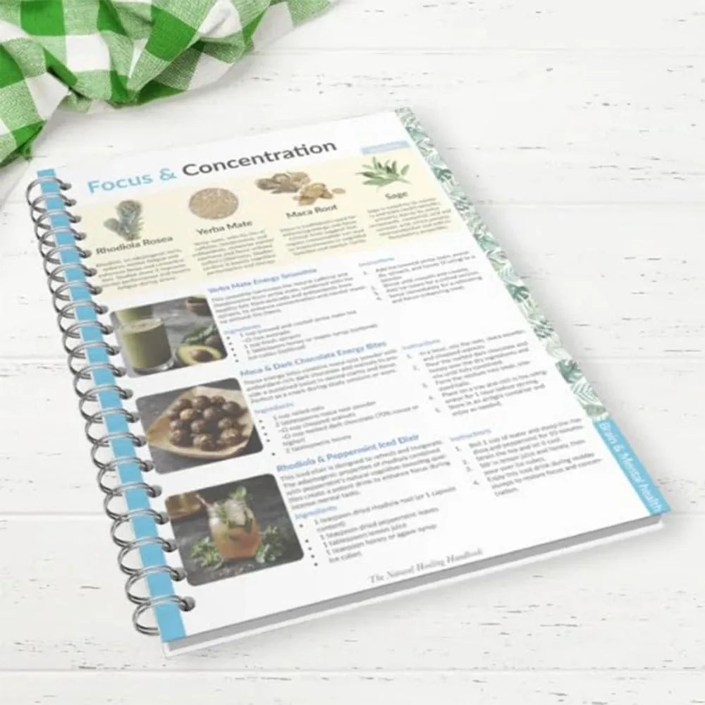 Natural Healing Handbook Spiral Bound Guidebook For Herbal Remedies And Holistic Health Support With Step By Step Protocols